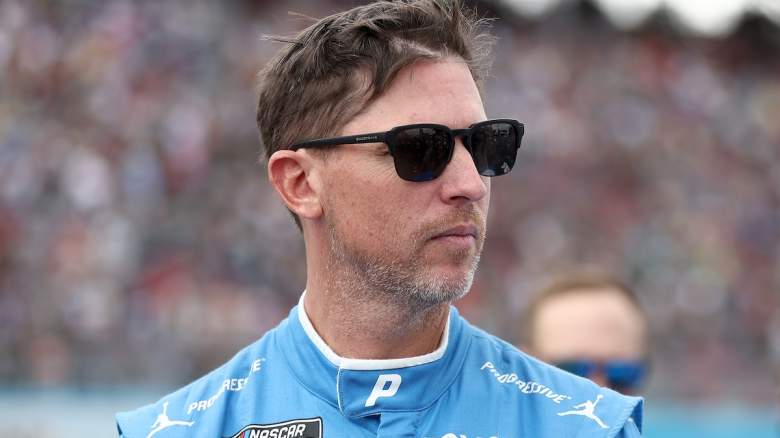 Denny Hamlin, driver of the #11 Progressive Insurance Toyota, waits on the grid