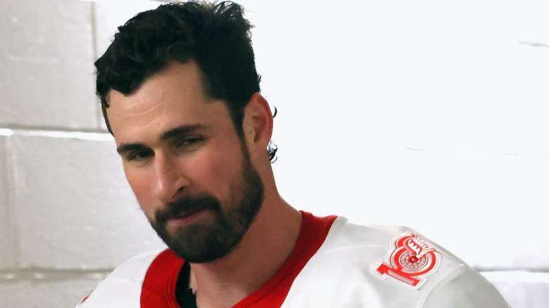 Dylan Larkin #71 of the Detroit Red Wings leaves the ice