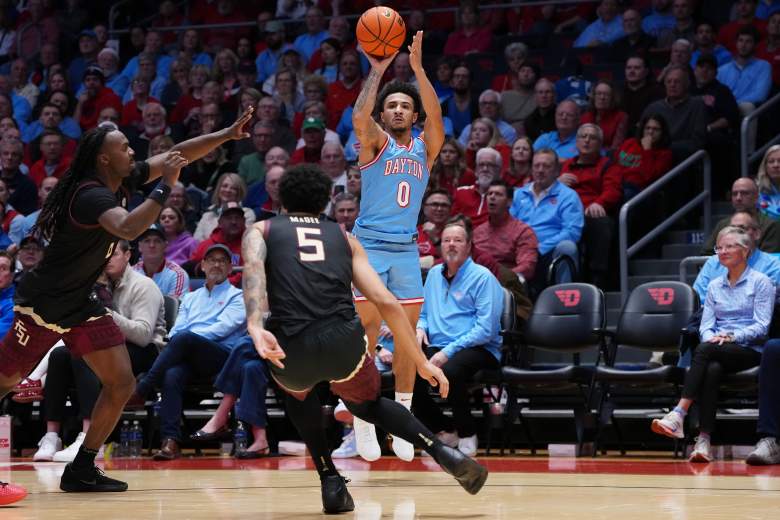 NCAA: Javon Bennett shooting a three for Dayton against Florida State