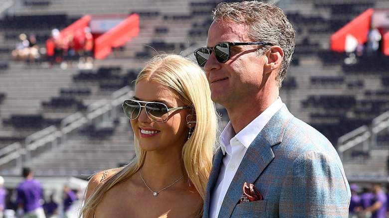Head coach Lane Kiffin poses with his daughter Landry Kiffin