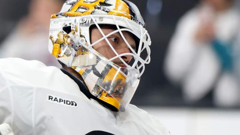 Michael DiPietro #30 of the Boston Bruins