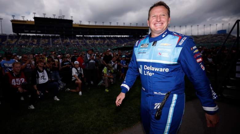 Michael McDowell, driver of the #71 Delaware Life Chevrolet, walks off stage