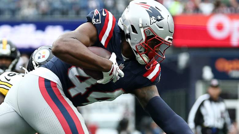 Reggie Gilliam #44 of the New England Patriots is tackled