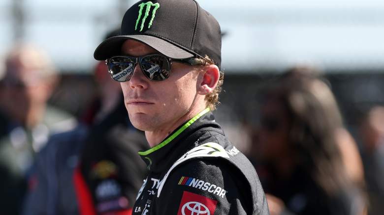 Riley Herbst, driver of the #35 Monster Energy Toyota, looks on during qualifying
