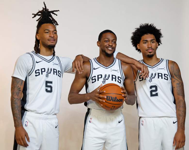 Dylan Harper, De'Aaron Fox, and Stephon Castle in media day
