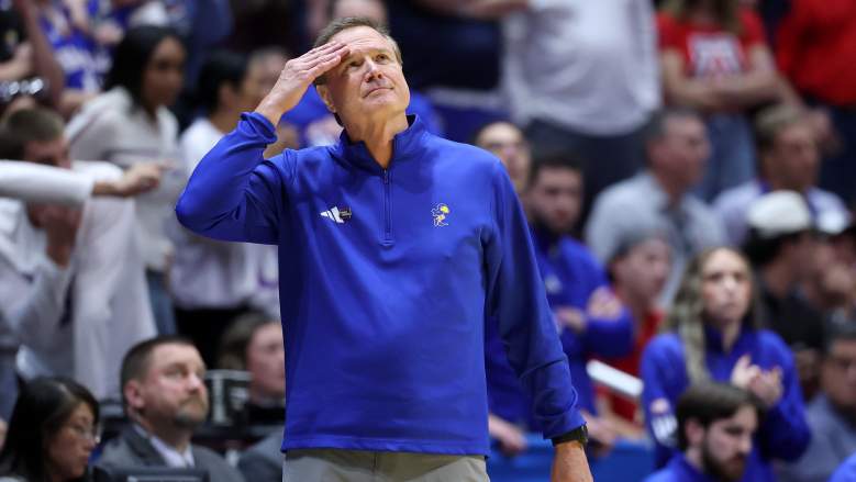 Bill Self is standing on the sideline coaching
