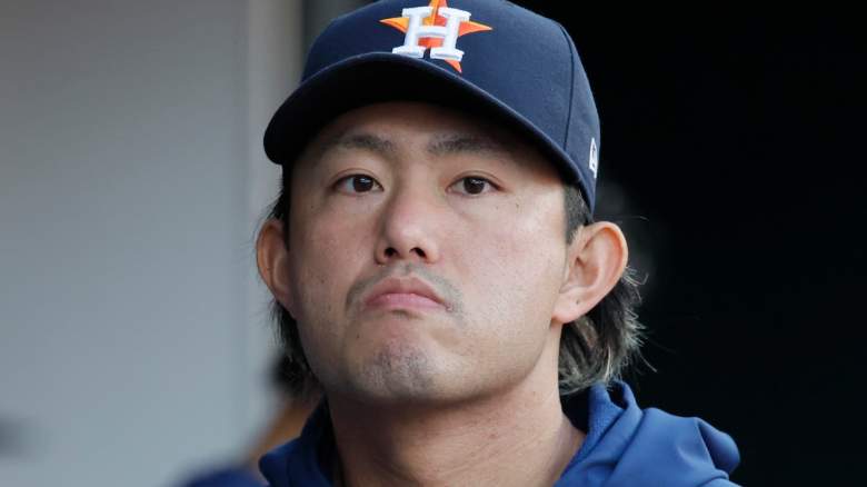 Tatsuya Imai #45 of the Houston Astros walks through the dugout