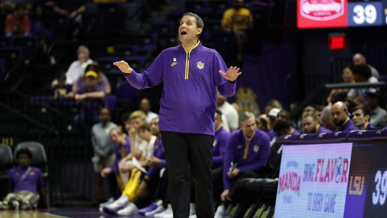 LSU basketball Coach Will Wade on the sideline